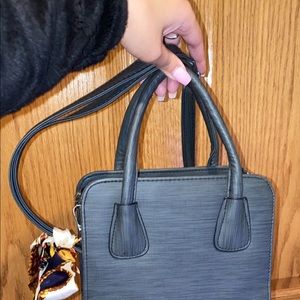 Grey Purse with Scarf Handle